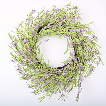 22 Inch Purple Lavender Pip Berry Wreath on Grapevine Base Large Farmhouse Natural Round Wreath