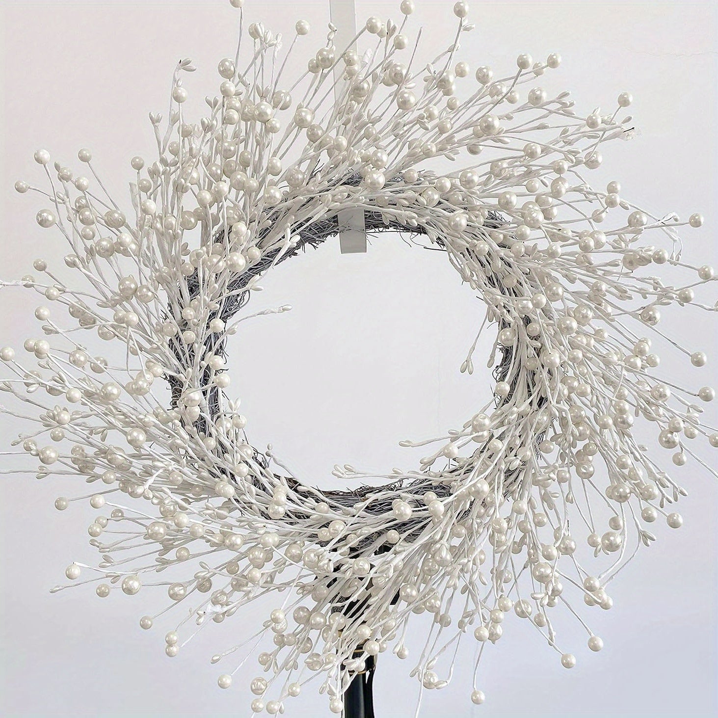 24 Inch Winter Front Door Wreath Pearl White Berry Wreath