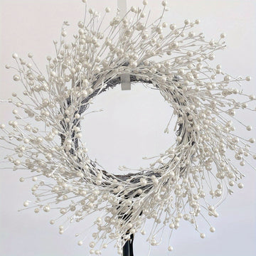 24 Inch Winter Front Door Wreath Pearl White Berry Wreath