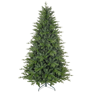 7ft Artificial Christmas Tree with 2445 Tips, Foldable Metal Stand, Easy Assembly, Hinged Xmas Tree for Home, Office, Holiday, Green