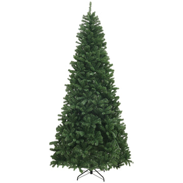 9ft Artificial Christmas Tree, Xmas Tree with 2132 Branch Tips, Auto Open, Holiday Décor with Steel Base for Home Office, Green