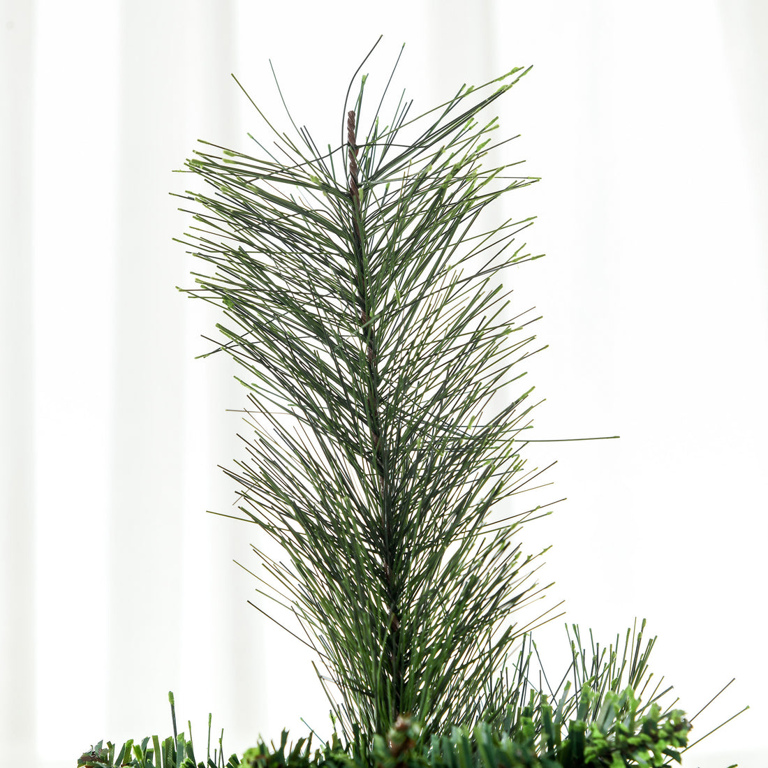 7.5ft Tall Pencil Artificial Christmas Tree Holiday Décor with 1075 Branches, Auto Open, Steel Base, Pine Needles, Green