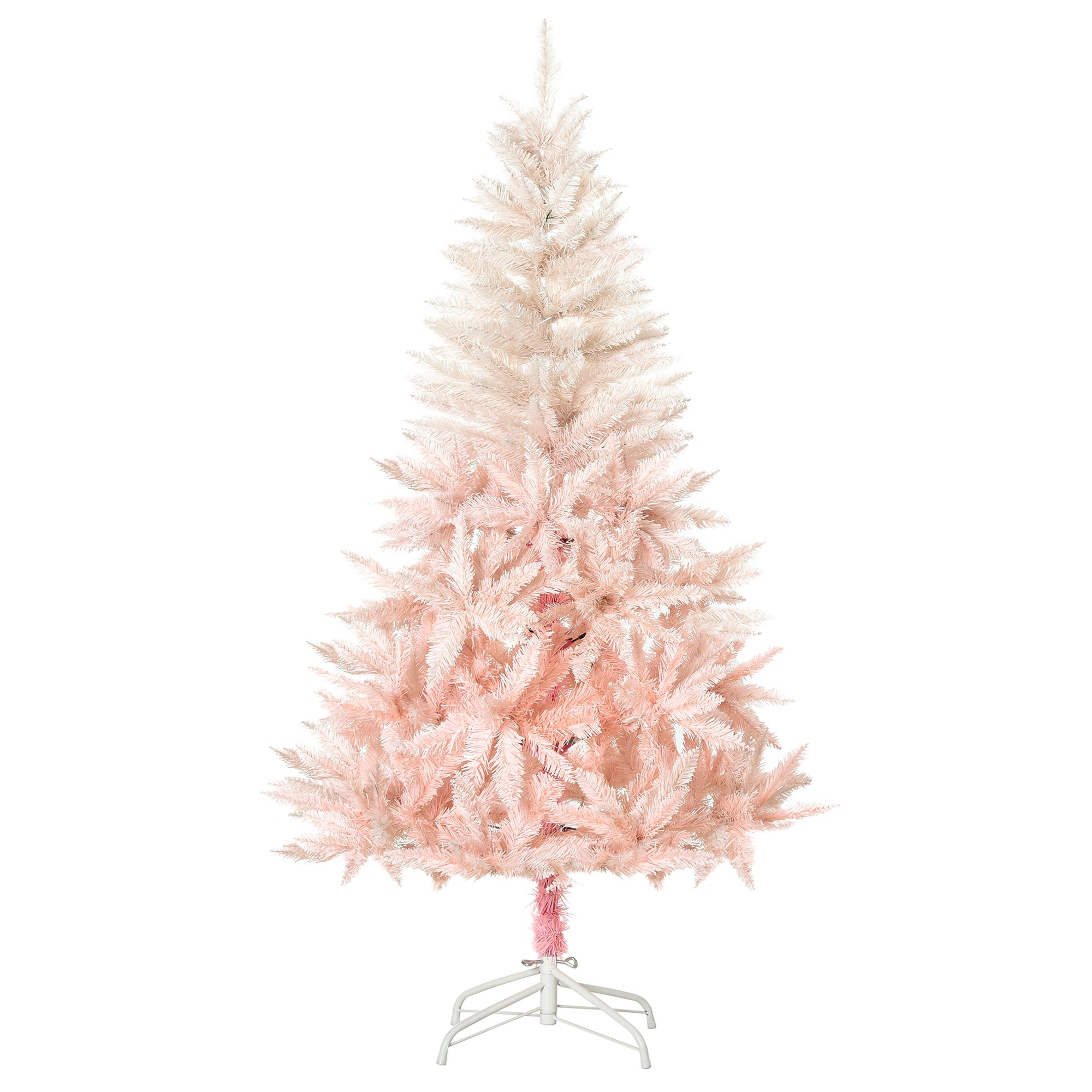 7ft Unlit Spruce Artificial Christmas Tree with Realistic Branches and 1000 Tips, Pink