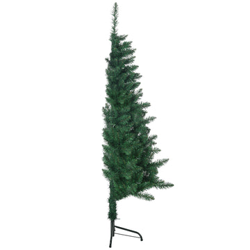 5ft Half Artificial Christmas Tree Holiday Décor with 229 Branches, Auto Open, Steel Base, Green