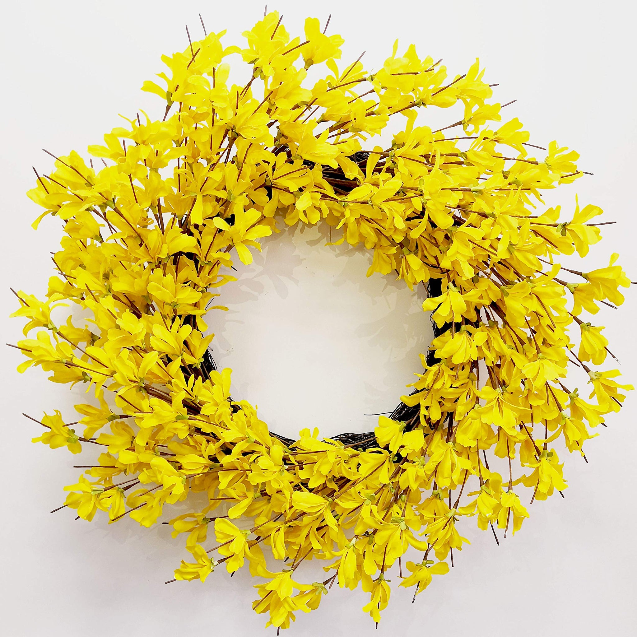 Yellow Forsythia Door Wreath - 24" Summer Farmhouse Decoration