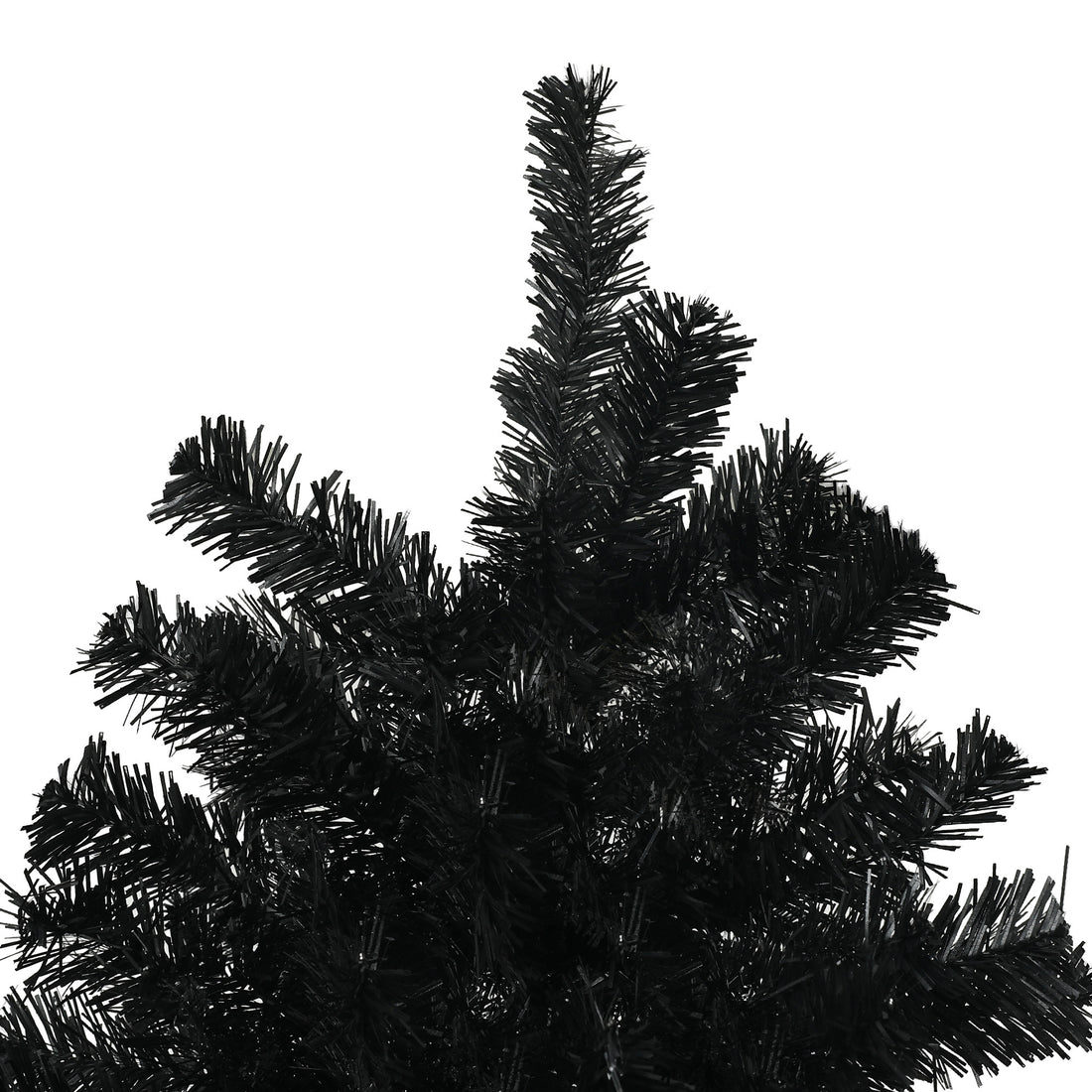 7.5ft Tall Artificial Christmas Tree, Unlit Xmas Tree with 1346 Branch Tips, Auto Open, Steel Base, Holiday Décor for Home Office, Black