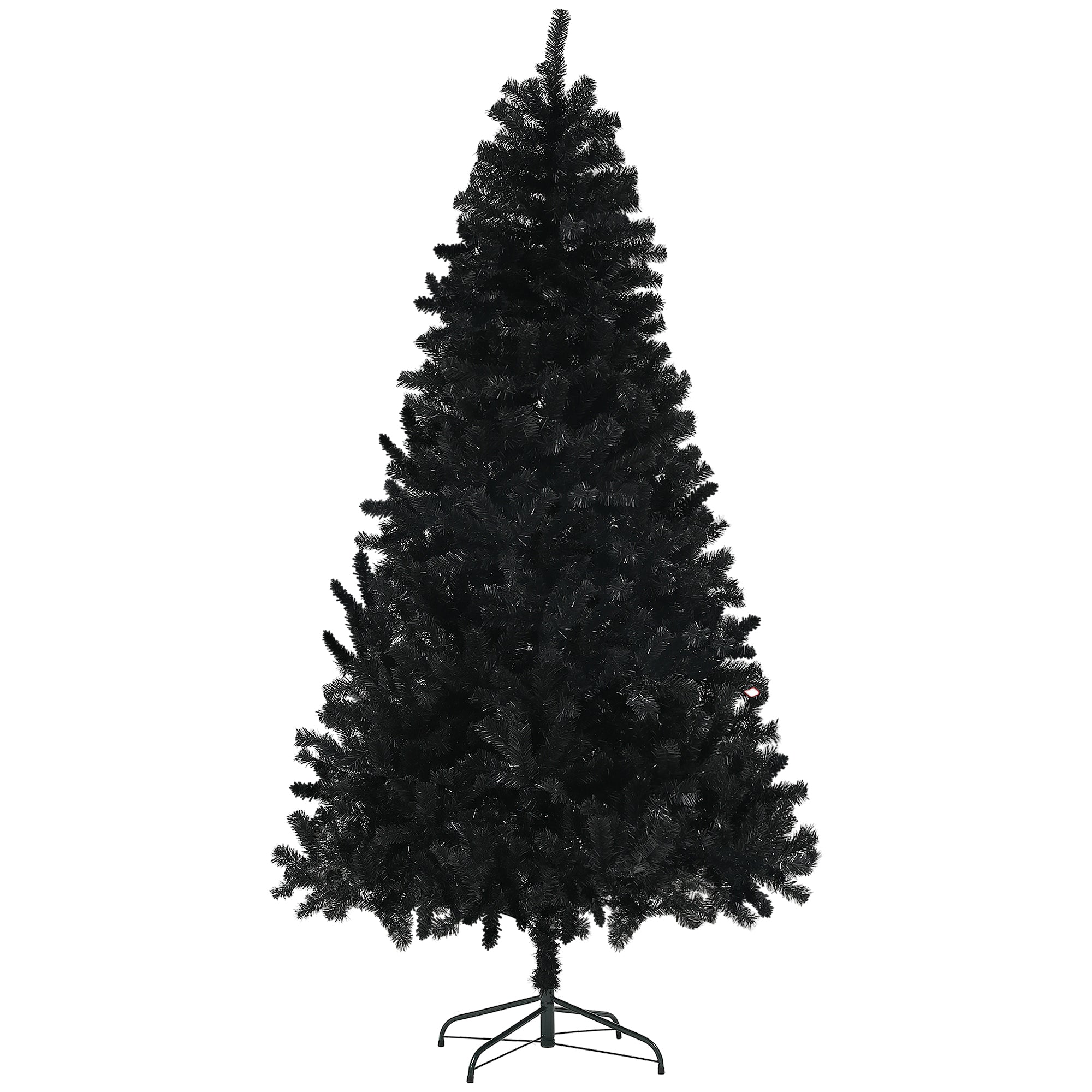 9ft Tall Artificial Christmas Tree, Unlit Xmas Tree with 2132 Branch Tips, Auto Open, Steel Base, Holiday Décor for Home Office, Black