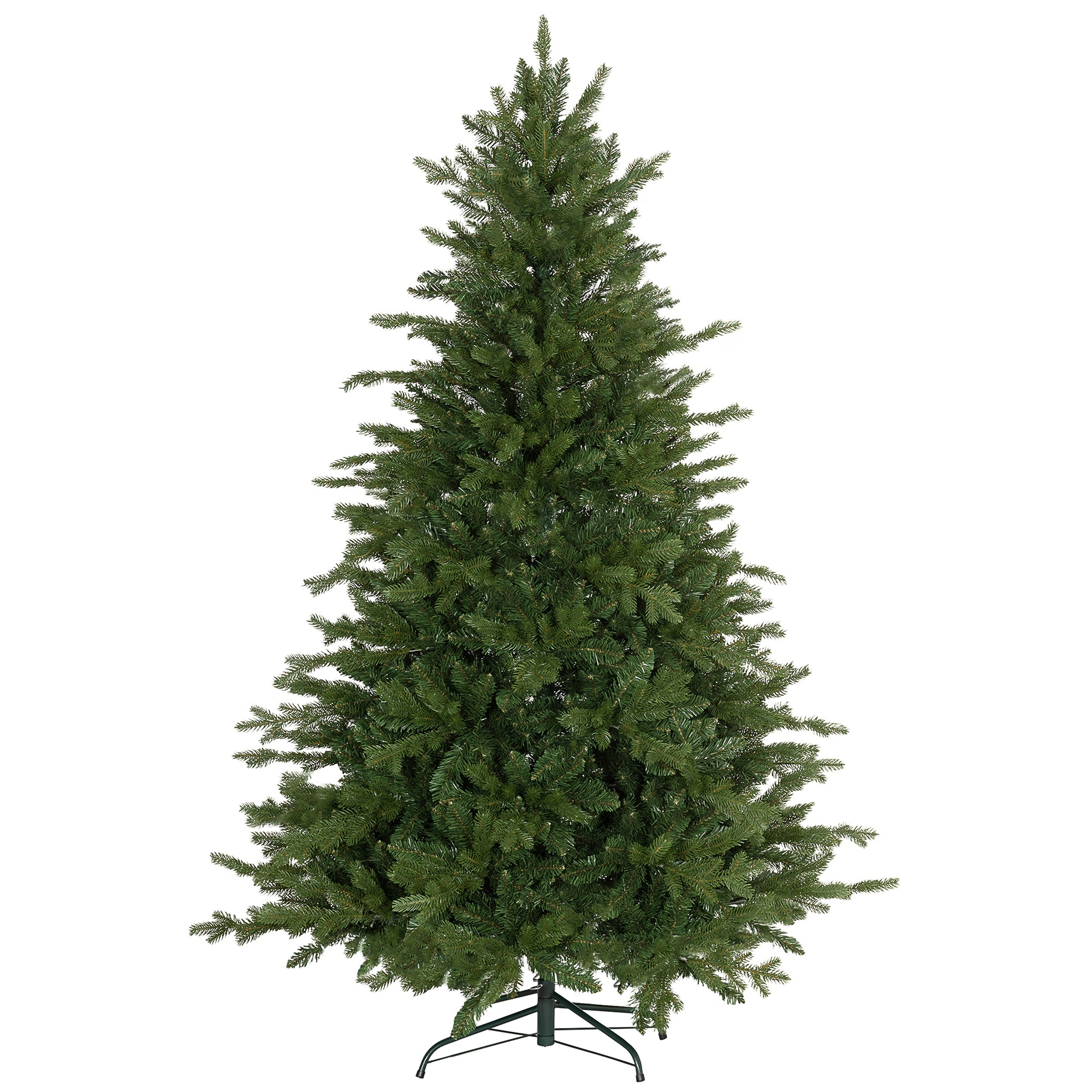 6ft Artificial Christmas Tree with 1821 Tips, Foldable Metal Stand, Easy Assembly, Hinged Xmas Tree for Home, Office, Holiday, Green