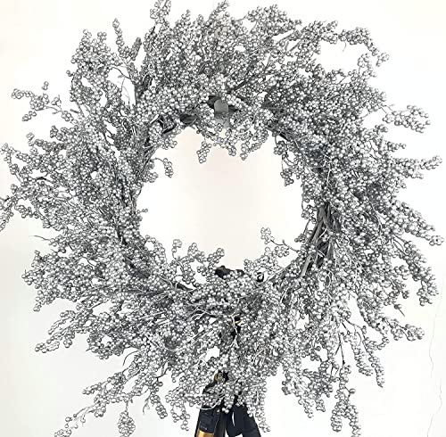 Winter Front Door Wreath 26 Inch Winter Silver Berry Wreath